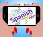 Spanish Language Represents Speech Spain And Foreign Stock Photo