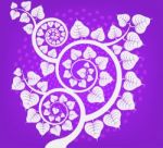 Bodhi Tree Asian Culture On A Purple Background Stock Photo