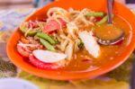 Thai Northeast Food Called "papaya Salad" Stock Photo