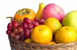 Basket Of Fruits Stock Photo