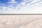 Salt Piles In The Saline From Samutsakorn, Thailand Stock Photo