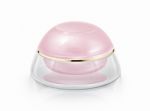 Single Pink Dome Cosmetic Jar On White Background Stock Photo