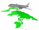 Worldwide Flights Means Web Site And Globalize Stock Photo