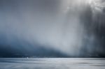 Storm Passing Over Lake Geneva In Switzerland Stock Photo