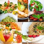 Healthy Vegetarian Vegan Food Collage Stock Photo