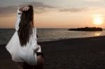 Women On The Beach Stock Photo