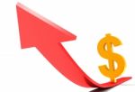 Dollar Symbol On Arrow Stock Photo