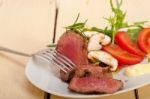 Beef Filet Mignon Grilled With Vegetables Stock Photo