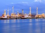 Beautiful Lighting Of Oil Refinery Industrybeautiful Lighting Of Stock Photo