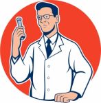 Scientist Lab Researcher Chemist Cartoon Stock Photo