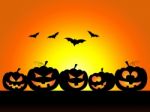 Bats Halloween Indicates Trick Or Treat And Celebration Stock Photo