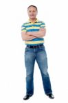 Senior Man With Crossed Arms Stock Photo