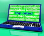 Top Rated Laptop Shows Best Rank Product Stock Photo