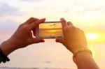 Take A Photo On The Beach Stock Photo