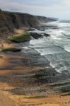 Beautiful Rocky Beach Of Magoito, Located In Sintra, Portugal Stock Photo