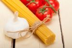 Italian Basic Pasta Ingredients Stock Photo