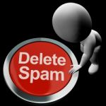 Delete Spam Button Showing Removing Unwanted Junk Email Stock Photo