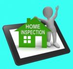 Home Inspection House Tablet Shows Examine Property Close-up Stock Photo