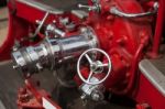 Close-up Rear Of Vintage Dennis Fire Engine Stock Photo