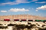 Wind Farm And Railway Line Stock Photo