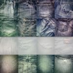 Collage Set Of Jeans Background With Blank For Text Stock Photo