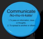 Communicate Definition Button Stock Photo