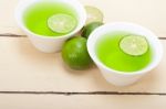 Green Lime Lemonade Stock Photo