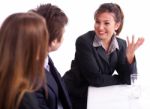 Businesswoman Having Healthy Discussion Stock Photo