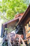 Tropical Wooden Tree House In Resort Stock Photo