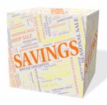 Savings Cube Represents Promotional Growth And Increase Stock Photo