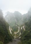 Zhangjiajie National Park ( Tian Zhi Shan ) ( Tianzi Mountain Nature Reserve ) And Fog , China Stock Photo