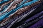 Fabric With Multicolor Stripes Stock Photo