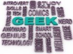 3d Imagen Geek Word Cloud Concept Stock Photo