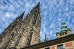 Spires Of St Vitus Cathedral In Prague Stock Photo