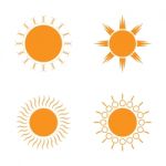 Sun Icon Set Stock Photo