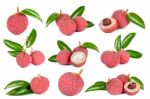 Lychee Or Litchi Isolated On The White Stock Photo