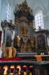 Altar In The Catholic Church In Attersee Stock Photo