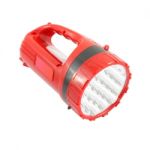 Red Plastic Pocket Handle Flashlight On White Background Stock Photo