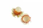 Opened Fresh Rambutan Stock Photo