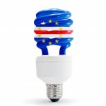 Flag Of Cape Verde  On Bulb Stock Photo