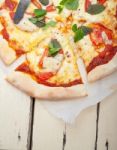 Italian Pizza Margherita Stock Photo