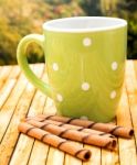 Coffee Break Biscuits Shows Caffeine Cafeteria And Delicious Stock Photo