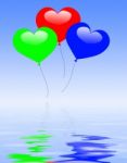 Colourful Heart Balloons Displays Wedding Feast Or Engagement Pa Stock Photo