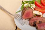 Beef Filet Mignon Grilled With Vegetables Stock Photo