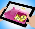 Pounds In Piggy Shows Currency Investment 3d Illustration Stock Photo