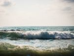 Sea With Surf And Cloudy Sky Stock Photo