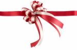 Shiny Red Ribbon Bow Stock Photo