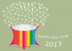 Happy New Year With Colorful Shaping Bucket Stock Photo