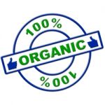 Hundred Percent Organic Represents Healthy Green And Eco Stock Photo