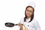 Young Woman Chef Stock Photo